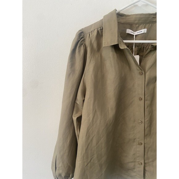 Samsoe Mejsa Shirt Size Large Covert Green NWT - Picture 5 of 11